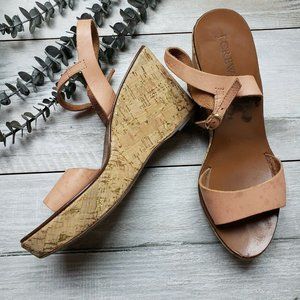 J. Crew Wedge High Heel Pink Leather